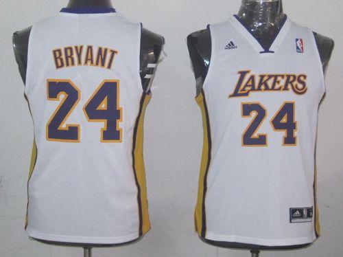 Lakers #24 Kobe Bryant White Champion Patch Stitched Youth NBA Jersey Lakers #24 Kobe Bryant White Champion Patch Stitched Youth NBA Jersey