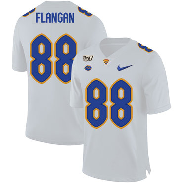 Pittsburgh Panthers 88 Matt Flanagan White 150th Anniversary Patch Nike College Football Jersey