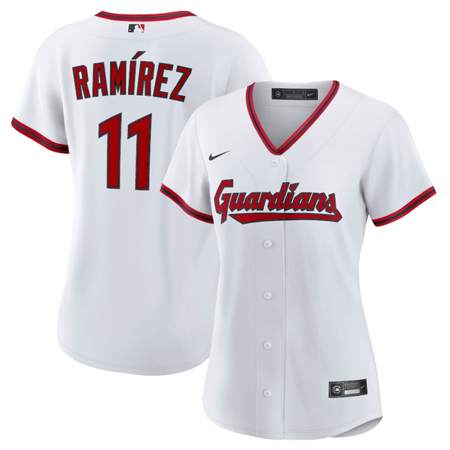 Women's Cleveland Guardians #11 José Ramírez White Cool Base Stitched Baseball Jersey(Run Small) Women's Cleveland Guardians #11 José Ramírez White Cool Base Stitched Baseball Jersey(Run Small)