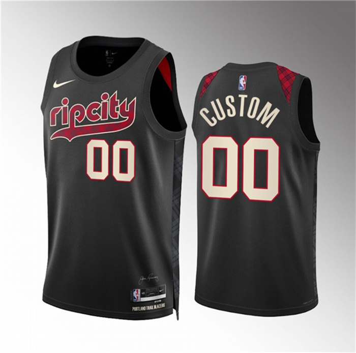 Men's Portland Trail Blazers Active Player Custom Black 2023 24 City Edition Stitched Basketball Jersey