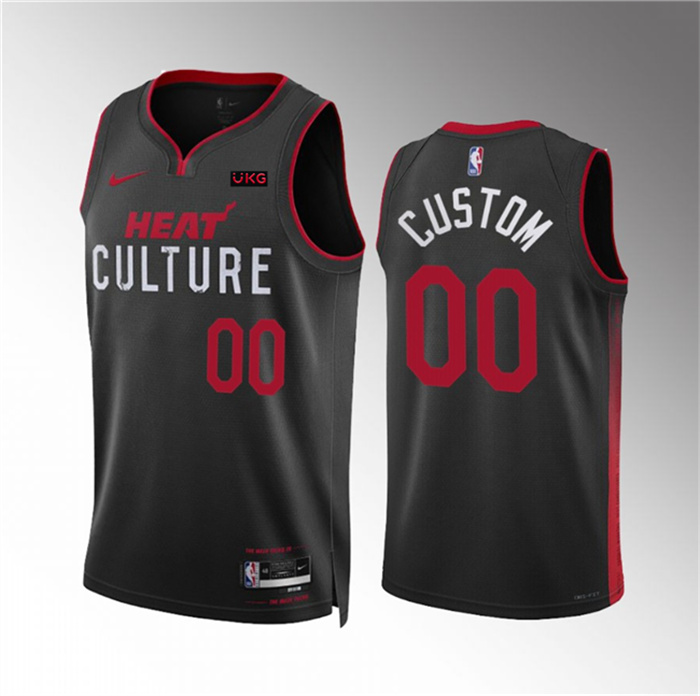 Men's Miami Heat Active Player Custom Black 2023 24 City Edition Stitched Basketball Jersey