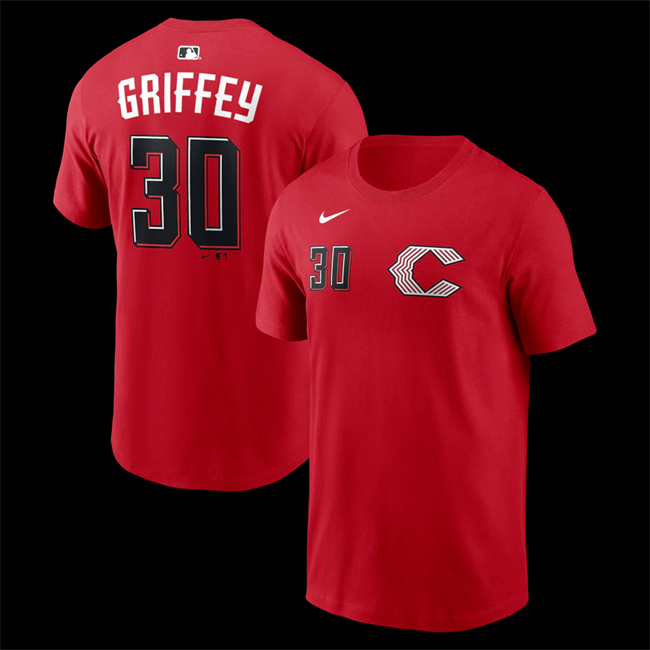Men's Cincinnati Reds #30 Ken Griffey Jr. Red 2026 City Connect Name & Number T-Shirt