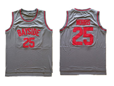 Bayside Tigers 25 Zack Morris Gray Stitched Movie Jersey