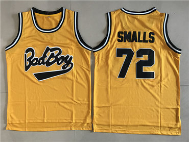 Bad Boy 72 Biggie Smalls Yellow Basketball Movie Jersey