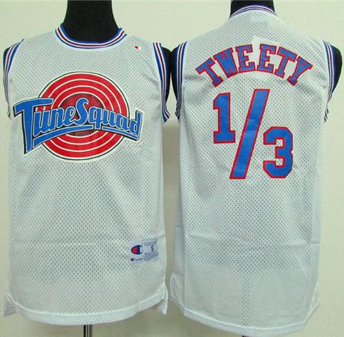 Space Jam Tune Squad 1.3 Tweety White Stitched Basketball Jersey