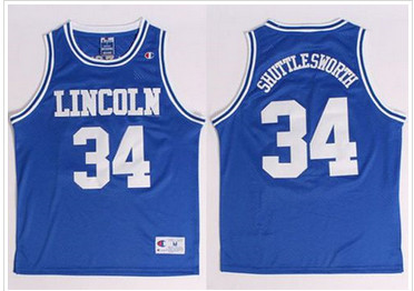 Lincoln He Got Game #34 Jesus Shuttlesworth Blue Stitched Basketball Jersey