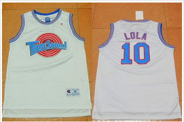 Space Jam Tune Squad #10 Lola Bunny White Movie Stitched Basketball Jersey