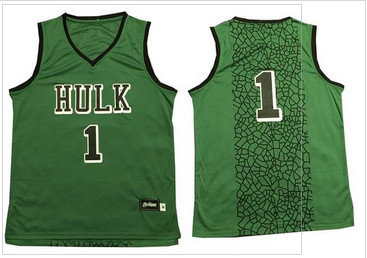 The Hulk #1 Green Stitched Basketball Jersey