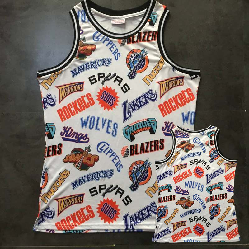 Western Conference White Throwback NBA Jersey