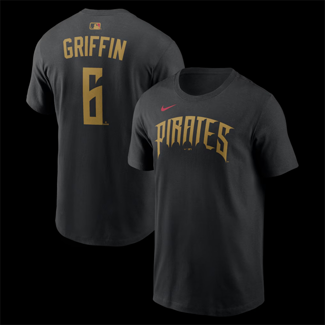 Men's Pittsburgh Pirates #6 Konnor Griffin Black 2026 City Connect T-Shirt