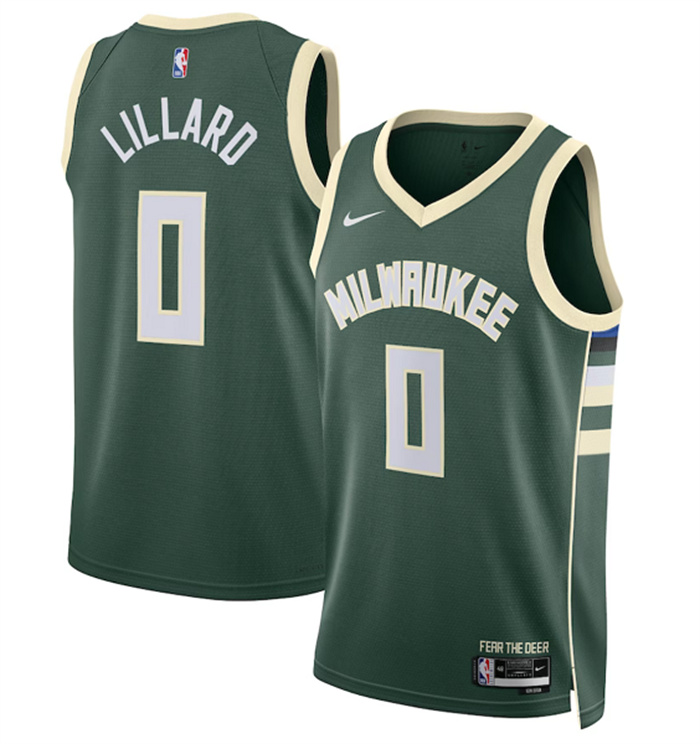 Youth Milwaukee Bucks #0 Damian Lillard Green Stitched Basketball Jerseys