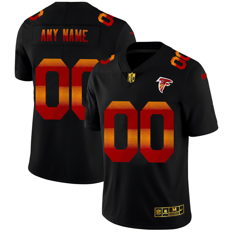 Atlanta Falcons Custom Men's Black Nike Red Orange Stripe Vapor Limited NFL Jersey Atlanta Falcons Custom Men's Black Nike Red Orange Stripe Vapor Limited NFL Jersey