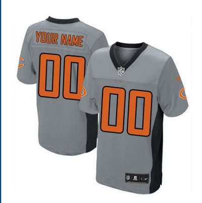 Men's Nike Chicago Bears Customized Limited Grey Shadow NFL Jersey