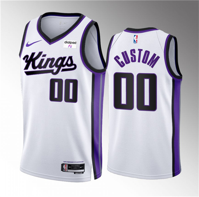 Men's Sacramento Kings Active Player Custom White 2023 24 Association Edition Swingman Stitched Basketball Jersey