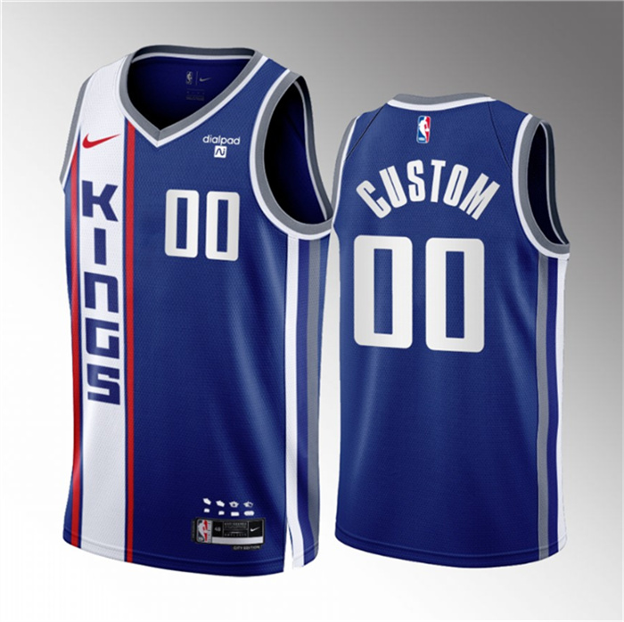 Men's Sacramento Kings Active Player Custom Blue 2023 24 City Edition Stitched Basketball Jersey