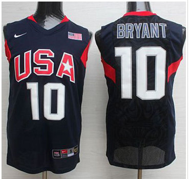 Nike 2008 Team USA #10 Kobe Bryant Dark Blue Stitched NBA Jersey