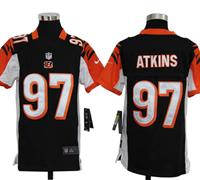 Youth Nike NFL Cincinnati Bengals 97 Geno Atkins Black Jerseys