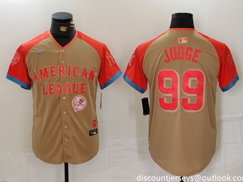 Men's American League #99 Aaron Judge Cream 2024 All-Star Elite Stitched Baseball Jersey 8 Men's American League #99 Aaron Judge Cream 2024 All-Star Elite Stitched Baseball Jersey 8