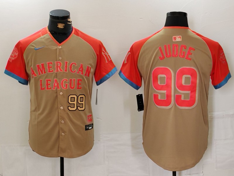 Men's American League #99 Aaron Judge Cream 2024 All-Star Elite Stitched Baseball Jersey 3 Men's American League #99 Aaron Judge Cream 2024 All-Star Elite Stitched Baseball Jersey 3