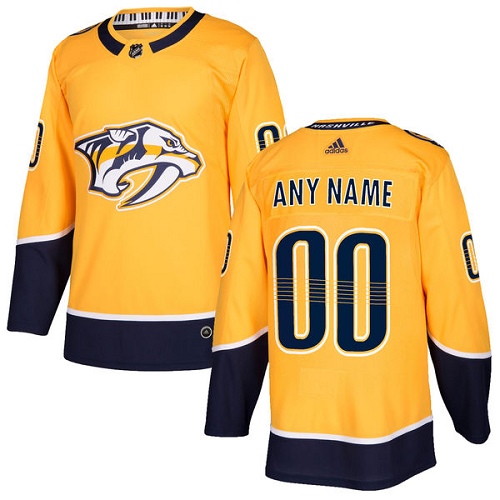 Men's Nashville Predators Custom Gold Stitched Jersey Men's Nashville Predators Custom Gold Stitched Jersey