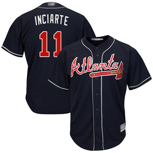 Braves #11 Ender Inciarte Navy Blue Cool Base Stitched Youth Baseball Jersey Braves #11 Ender Inciarte Navy Blue Cool Base Stitched Youth Baseball Jersey