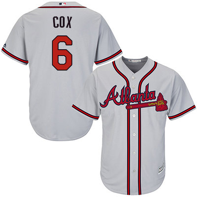 Braves #6 Bobby Cox Grey Cool Base Stitched Youth MLB Jersey