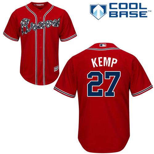 Braves #27 Matt Kemp Red Cool Base Stitched Youth MLB Jersey Braves #27 Matt Kemp Red Cool Base Stitched Youth MLB Jersey