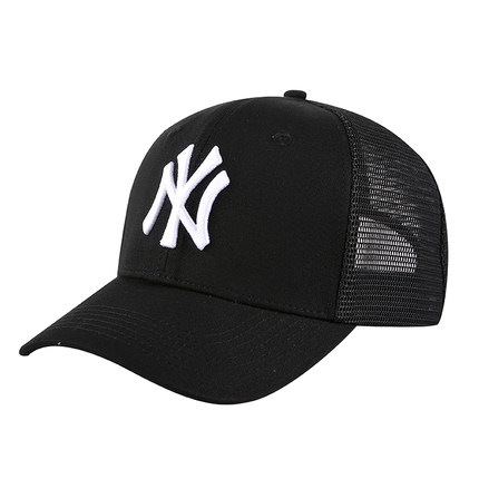 Yankees Fresh Logo Black Peaked Adjustable Hat TX