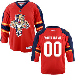 Reebok Florida Panthers Youth Replica Home Custom Jersey - Red