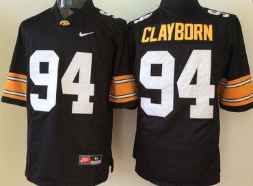 Iowa Hawkeyes 94 Adrian Clayborn Black College Football Jersey