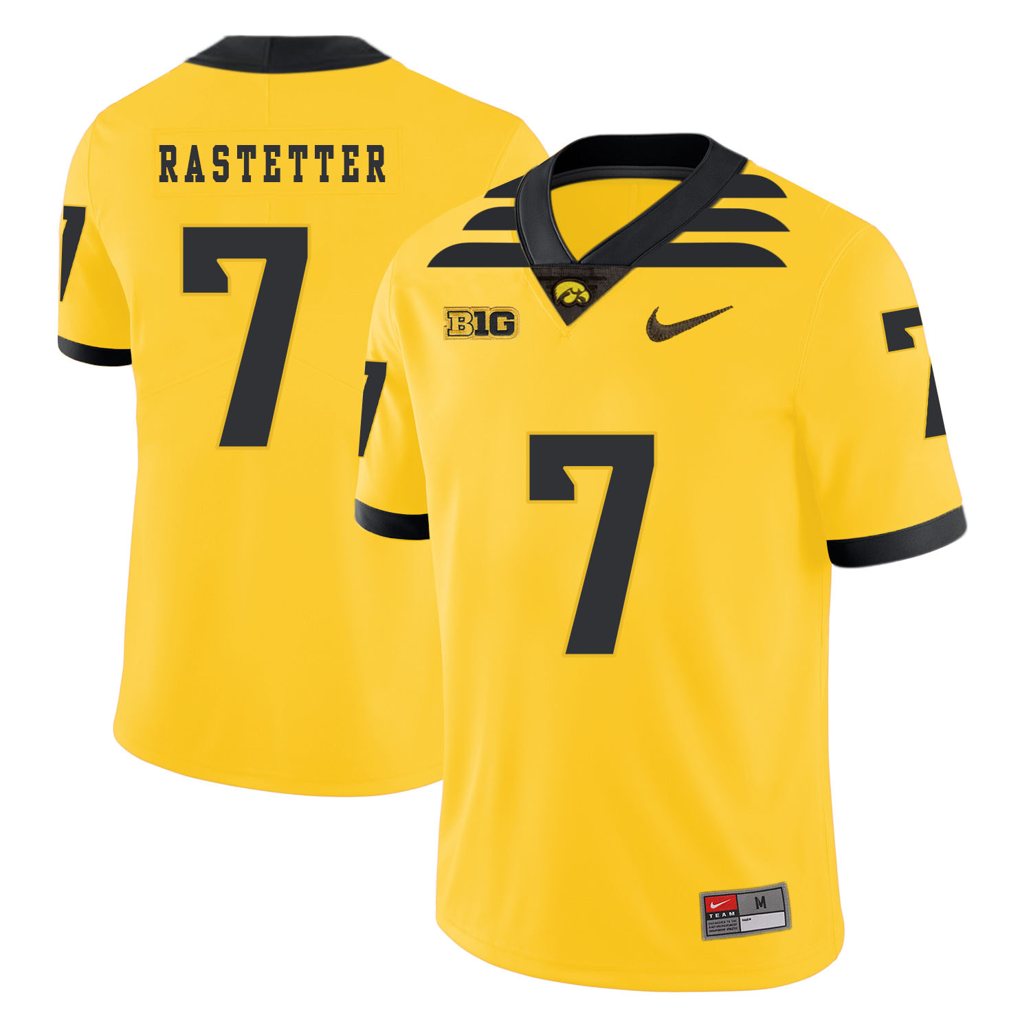 Iowa Hawkeyes 7 Colten Rastetter Yellow College Football Jersey