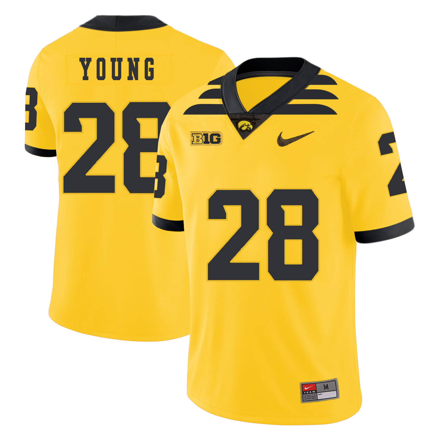 Iowa Hawkeyes 28 Toren Young Yellow College Football Jersey