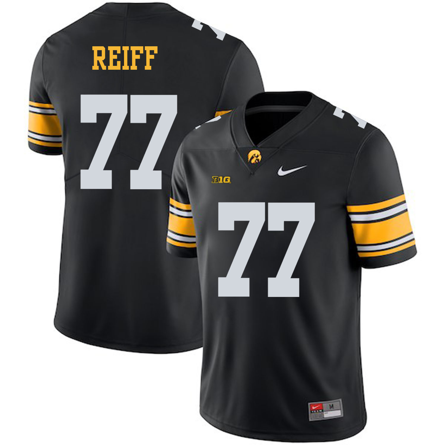 Iowa Hawkeyes 77 Riley Reiff Black College Football Jersey