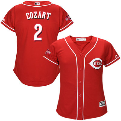 Reds #2 Zack Cozart Red Alternate Women's Stitched MLB Jersey Reds #2 Zack Cozart Red Alternate Women's Stitched MLB Jersey