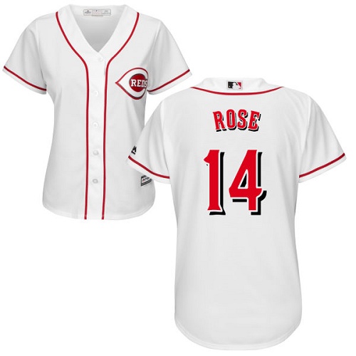 Reds #14 Pete Rose White Home Women's Stitched MLB Jersey Reds #14 Pete Rose White Home Women's Stitched MLB Jersey
