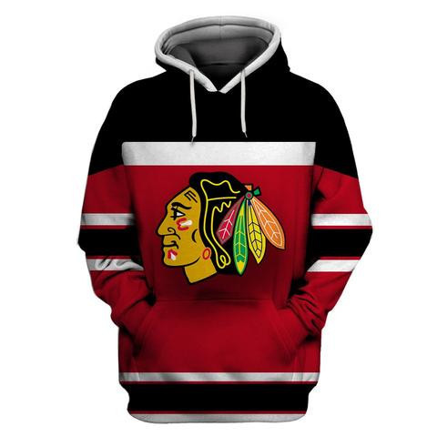 Blackhawks Red Black All Stitched Hooded Sweatshirt Blackhawks Red Black All Stitched Hooded Sweatshirt