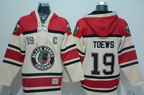 Blackhawks #19 Jonathan Toews Cream Sawyer Hooded Sweatshirt Stitched NHL Jersey Blackhawks #19 Jonathan Toews Cream Sawyer Hooded Sweatshirt Stitched NHL Jersey