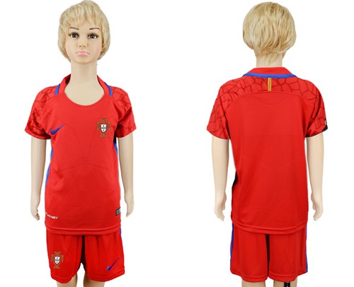 Portugal Blank Red Goalkeeper Kid Soccer Country Jersey