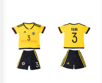 Colombia #3 Palma Home Kid Soccer Country Jersey