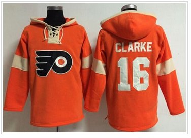 Philadelphia Flyers #16 Bobby Clarke Orange Pullover NHL Hoodie Philadelphia Flyers #16 Bobby Clarke Orange Pullover NHL Hoodie