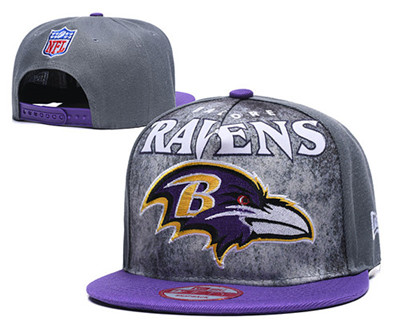 Ravens Team Logo Gray Purple Adjustable Hat TX