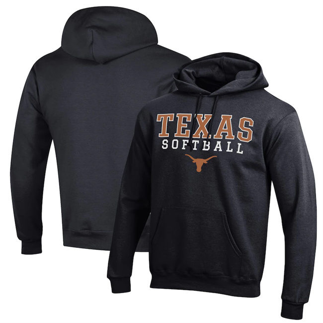 Men's Texas Longhorns Black Oftball Stack Pullover Hoodie