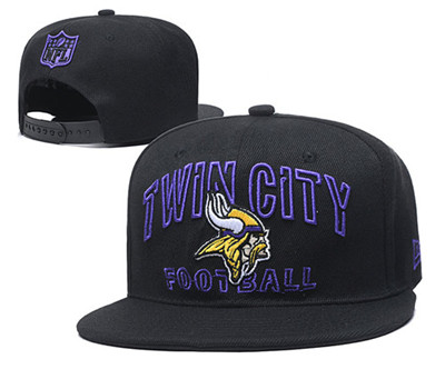 Vikings Team Logo Black Adjustable Hat YD