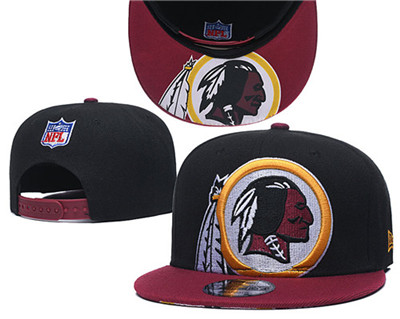 Redskins Team Logo Black Red Adjustable Hat GS