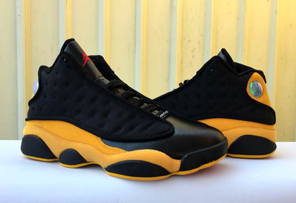 Men's Running Weapon Air Jordan 13 Black Yellow Shoes 040