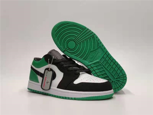 Men's Running Weapon Air Jordan 1 Black Green Shoes 0217