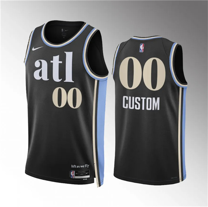 Men's Atlanta Hawks Active Player Custom 2023 24 Black City Edition Stitched Basketball Jersey