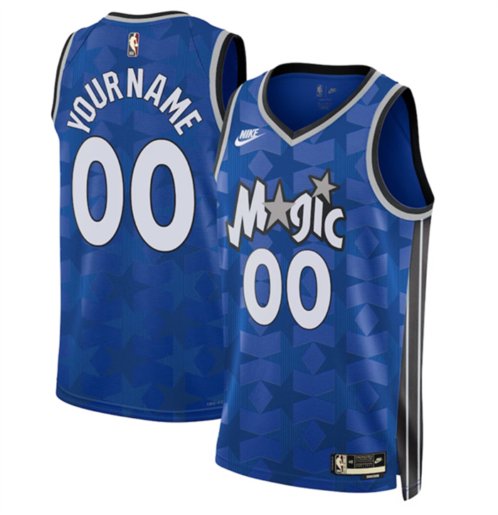 Men's Orlando Magic Active Player Custom Blue 2023 24 Classic Edition Stitched Basketball Jersey