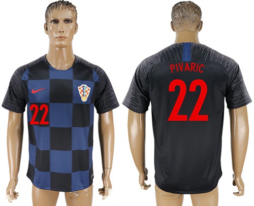 Croatia #22 Pivaric Away Soccer Country Jersey