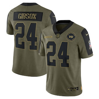 Men's Washington Football Team #24 Antonio Gibson Nike Olive 2021 Salute To Service Limited Player Jersey Men's Washington Football Team #24 Antonio Gibson Nike Olive 2021 Salute To Service Limited Player Jersey